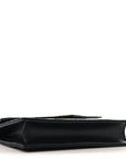 Grain De Poudre Matelasse Chevron Monogram Envelope Chain Wallet Black