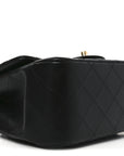 Lambskin Quilted Mini Square Flap Black