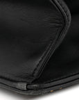 Lambskin Studded Medium D1ORama Flap Bag Black