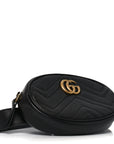 Calfskin Matelasse GG Marmont Belt Bag 85 34 Black