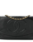 Lambskin Timeless CC Wallet On Chain WOC Black