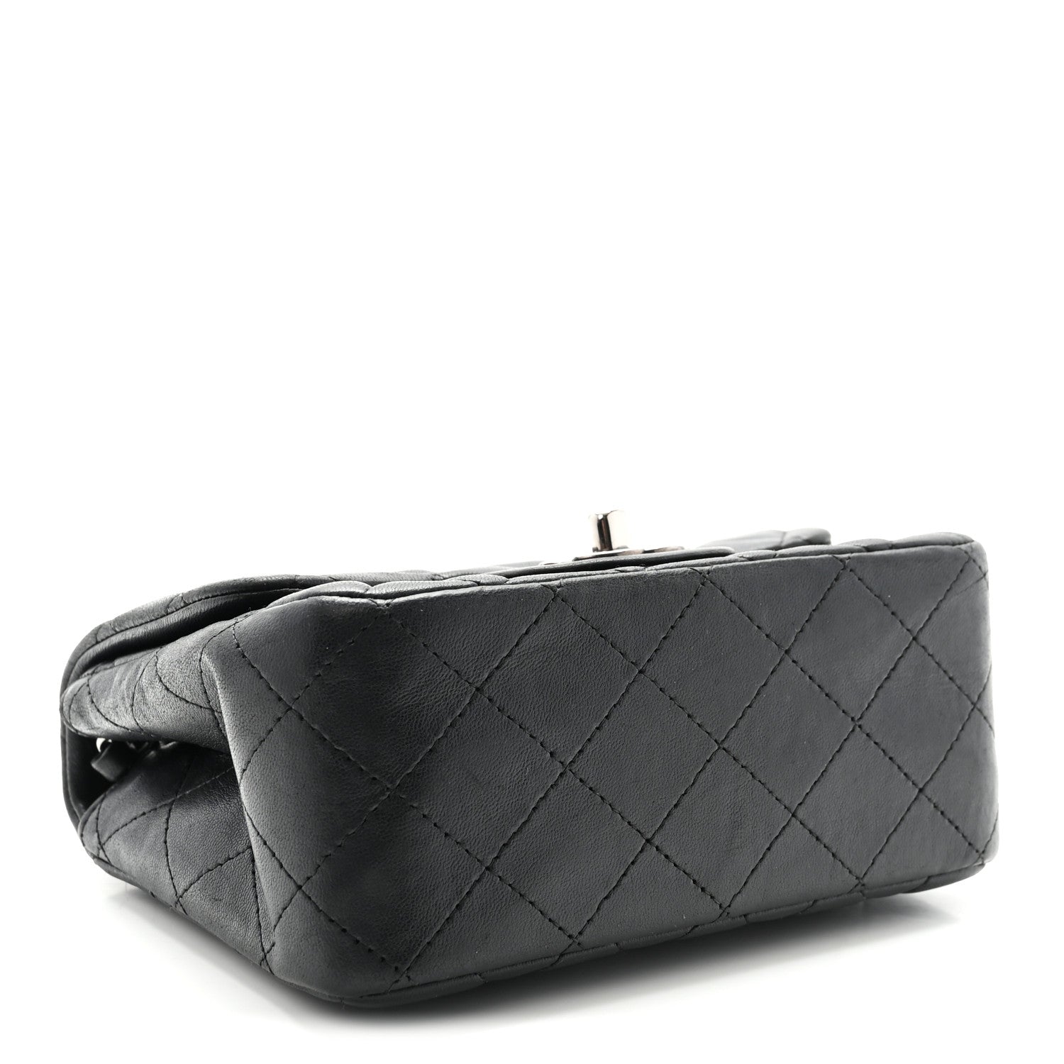 Lambskin Quilted Mini Square Flap Black