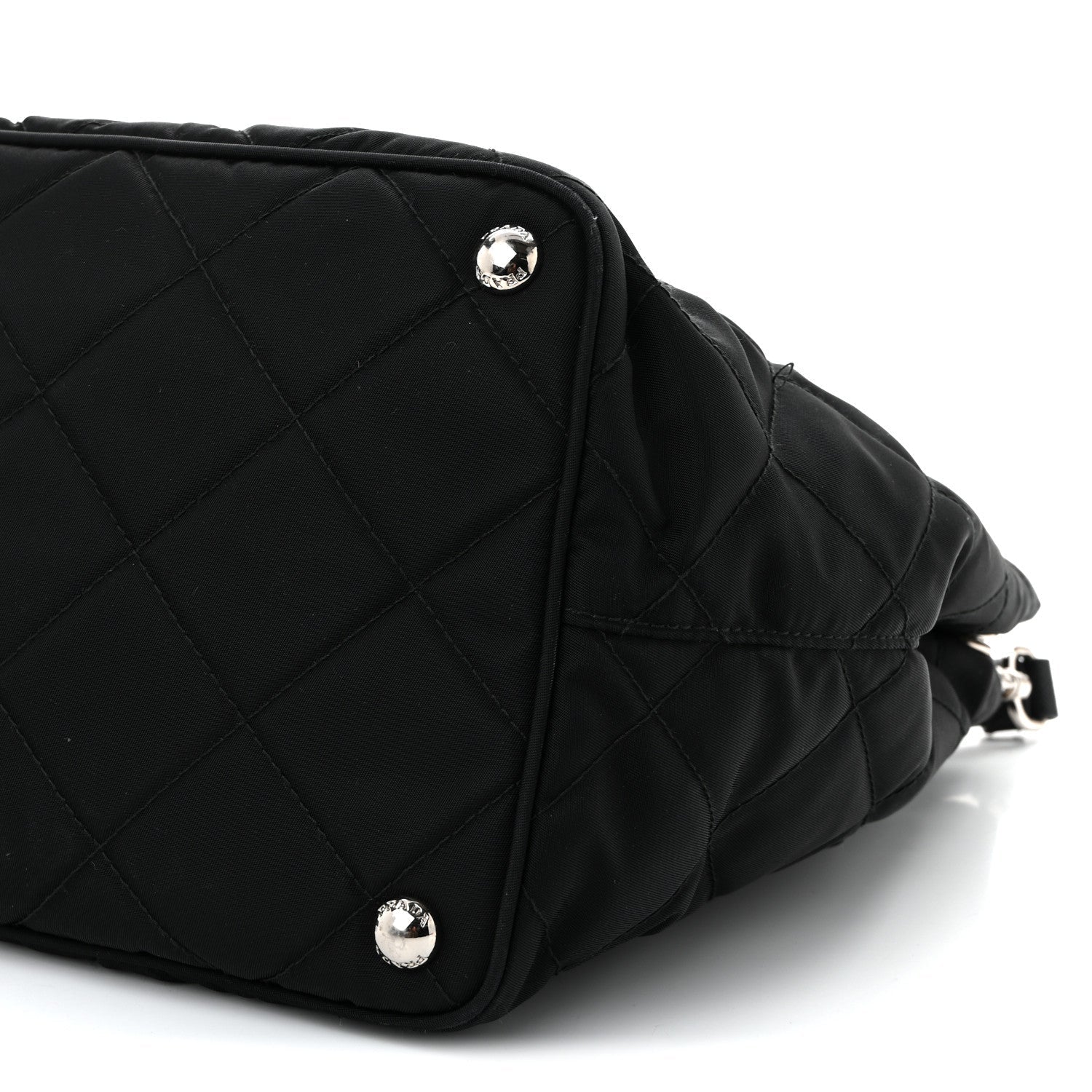 Nylon Tessuto Impuntu Quilted Tote Black
