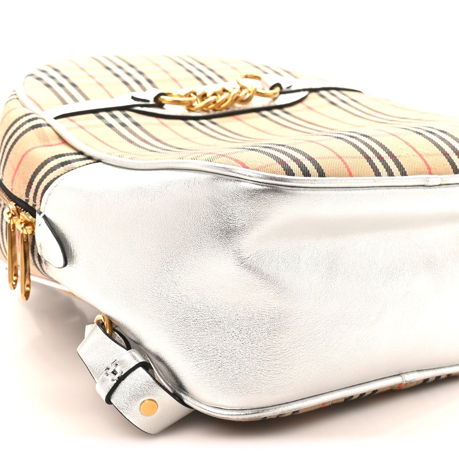 Smooth Calfskin 1983 Knight Check Link Backpack Silver