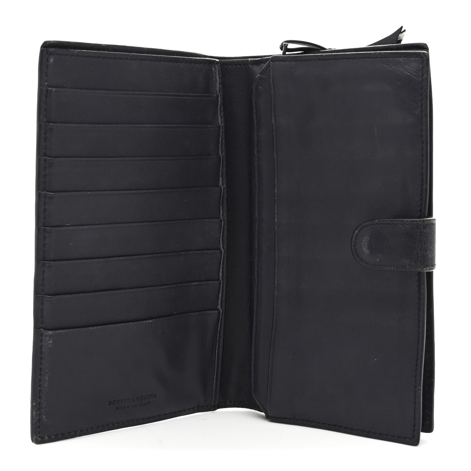 Nappa Intrecciato Continental Snap Wallet Grey