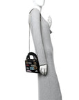 Calfskin Beaded Mini Lady D1OR Black