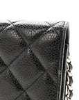 Caviar Quilted Wallet on Chain WOC Black