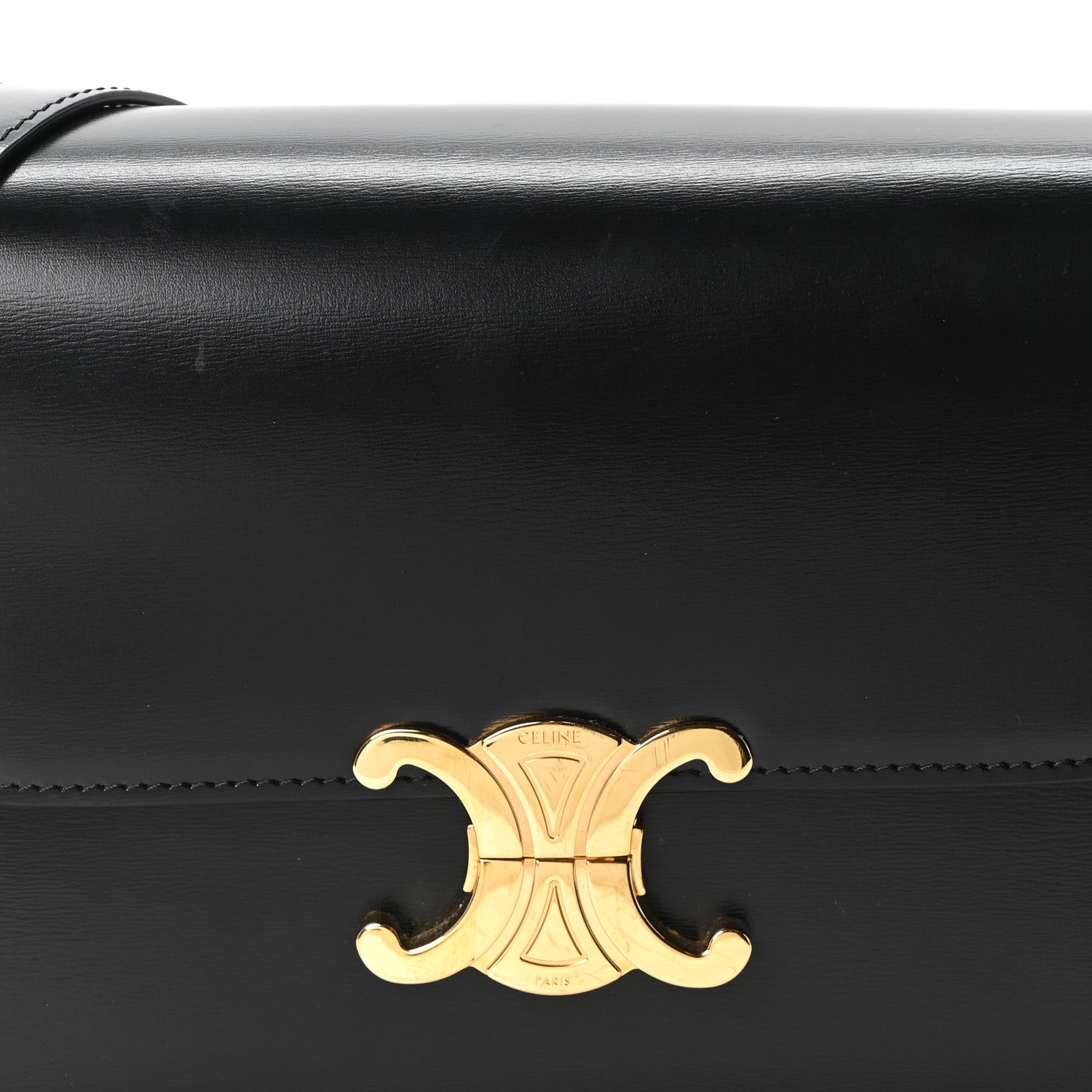 Shiny Calfskin Medium Triomphe Black