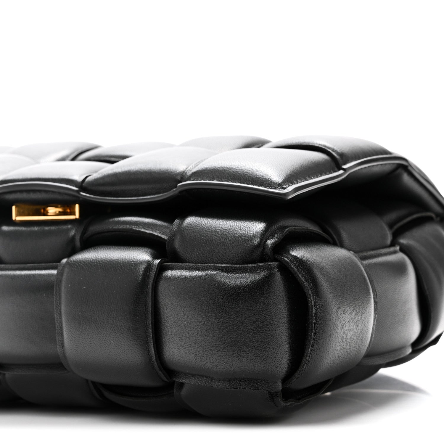 Nappa Maxi Intreccio Padded Cassette Crossbody Bag Black