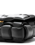 Nappa Maxi Intreccio Padded Cassette Crossbody Bag Black