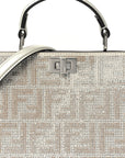 Iridescent Crystal Vitello Laminato Suede FF Petite Peekaboo I SEE U Satchel Cappuccino