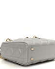 Lambskin Cannage Mini Lady D1OR Gray Opaline