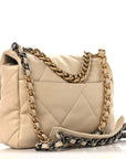 Lambskin Quilted Medium CHNL 19 Flap Beige