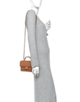 Lambskin Quilted Preppy Satchel Wallet On Chain WOC Brown