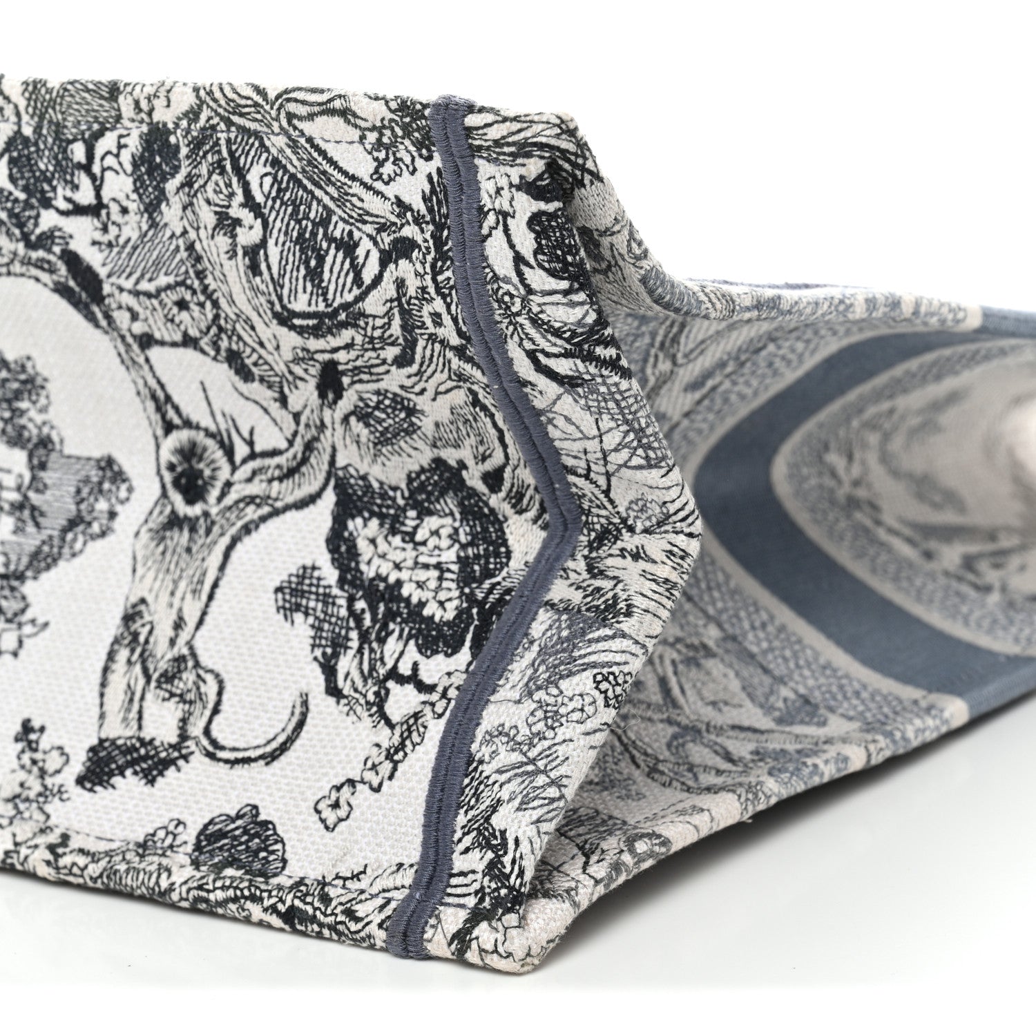 Gradient Canvas Embroidered Large D1ORiviera Toile De Jouy Book Tote Blue