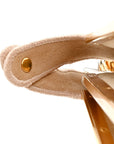 Chenille Suede Metal FF Small Peekaboo I SEE U Satchel Beige White