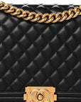 Lambskin Quilted New Medium Boy Flap Black