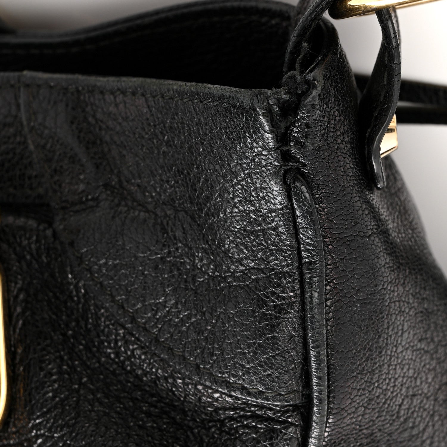 Chevre Gold Metallic Edge Hardware Velo Black