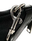 Linen Canvas Rive Gauche Zipped Pouch Black