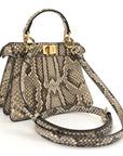 Snakeskin Shiny Nappa Petite Peekaboo I SEE U Satchel Daisy Roccia Camelia