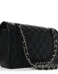 Caviar Quilted Small Double Flap Black