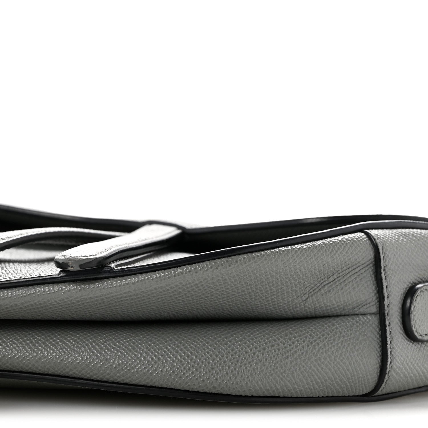 Grained Calfskin Saddle Bag Grey