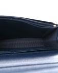 Lambskin Quilted Hold The Line Wallet On Chain WOC Dark Blue