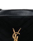Suede Calfskin Monogram Lou Camera Bag Black