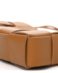 Calfskin Maxi Intrecciato Cassette Pouch On Strap Camel