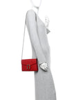 Calfskin Mini Dionysus Chain Wallet Hibiscus Red
