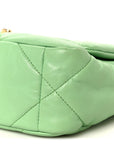 Goatskin Quilted Medium CHNL 19 Flap Light Green