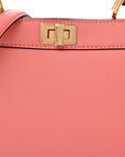 Shiny Nappa Petite Peekaboo I SEE U Satchel Rosa Pesca