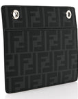 Glazed Fabric Vitello Liberty FF 1974 Logo Pocket Peekaboo Black