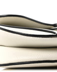 Grained Calfskin Mini Saddle Bag White