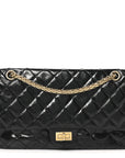 Distressed Patent Quilted 2.55 Reissue 226 Flap Black
