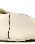 Calfskin Matelasse Small GG Marmont Shoulder Bag White