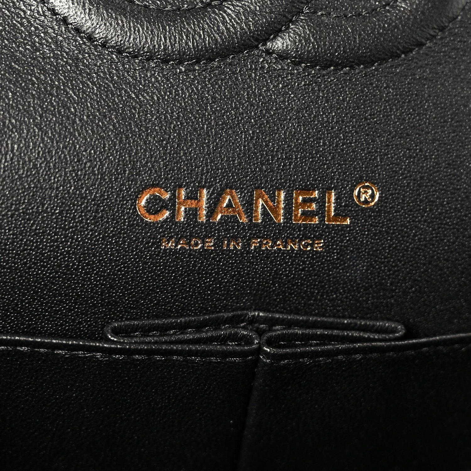Lambskin Chevron Quilted Medium Double Flap Black