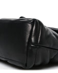 Lambskin Quilted Small Loulou Puffer Monogram Chain Satchel Black