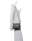 Calfskin Y Quilted Monogram Toy Loulou Crossbody Bag Black