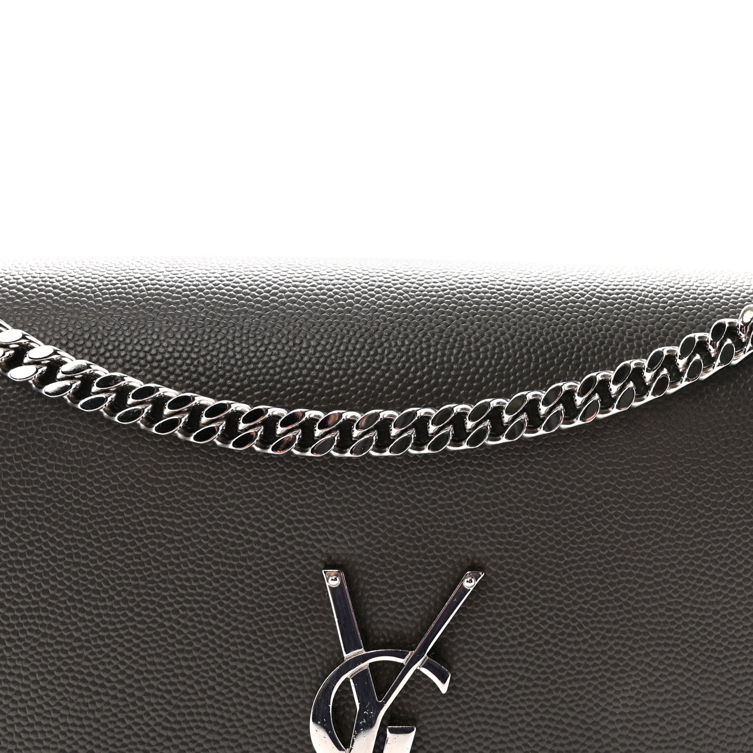 Grain De Poudre Medium Classic Monogram Kate Satchel Earth Grey
