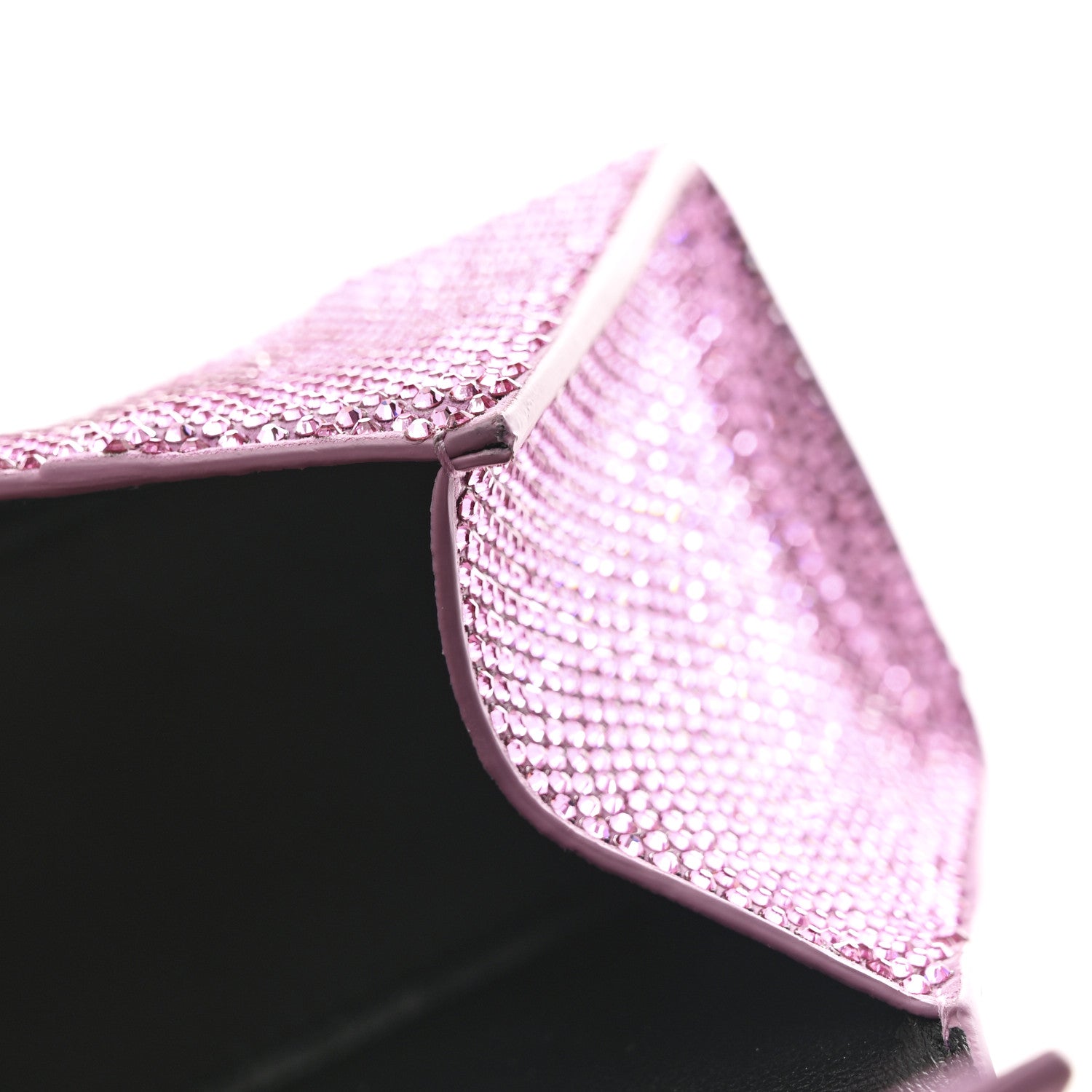 Strass Suede Hourglass Top Handle Bag XS Pink