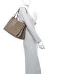 Nappa Intrecciato Large Andiamo Parachute Shoulder Bag Pinecone
