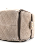Suede Quilted Small CHNL 25 Handbag Dark Grey