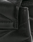 Calfskin Y Quilted Monogram Large Loulou Chain Satchel Black