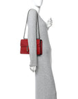 Dollar Calfskin Swarovski Crystal Small Dionysus Shoulder Bag Hibiscus Red