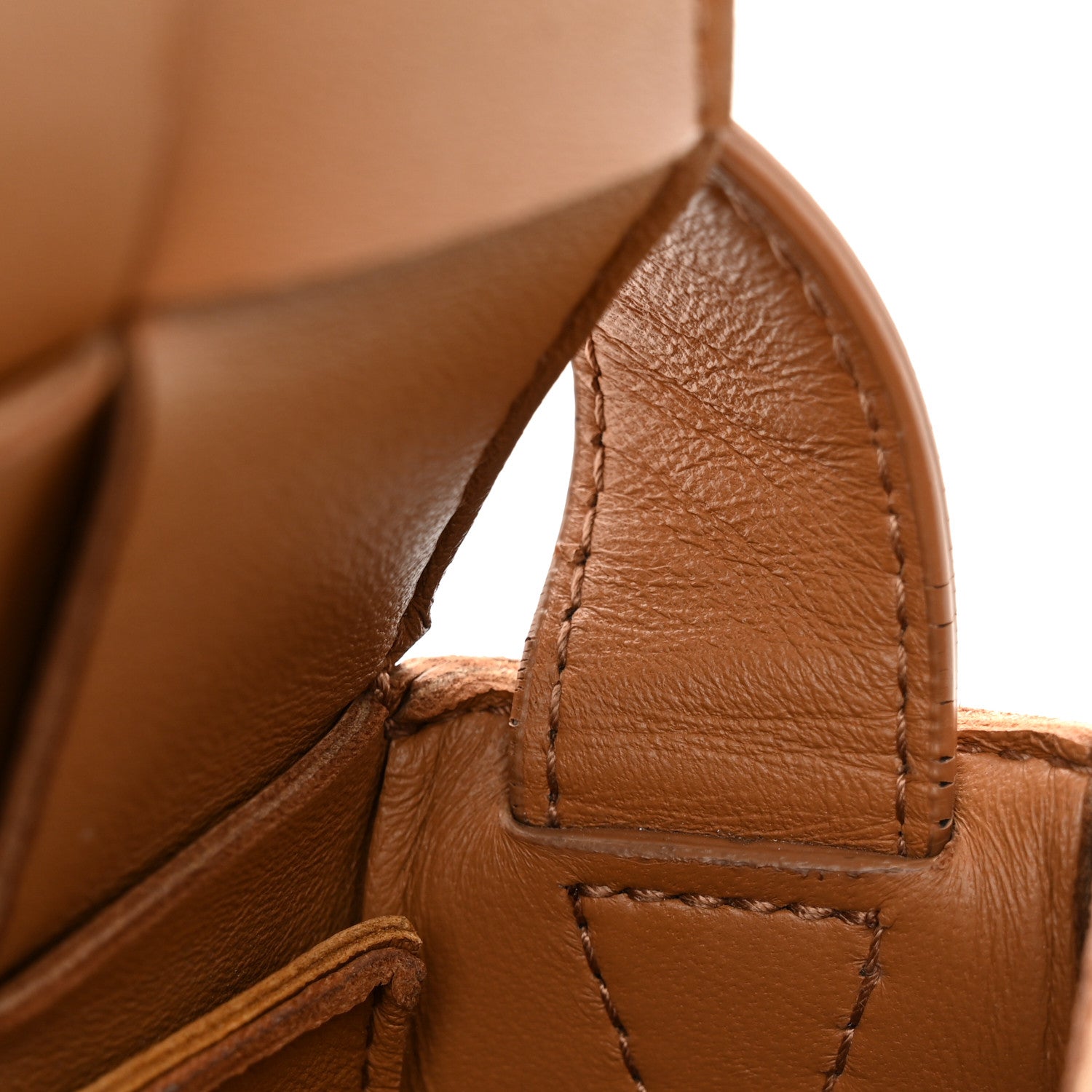 Lambskin Maxi Intrecciato Cassette Crossbody Bag Caramel
