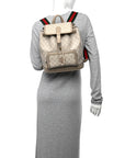 GG Supreme Monogram Azalea Calfskin Retro Interlocking G Buckle Backpack Beige Mystic White