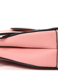 Grained Calfskin Mini Saddle Bag Pink