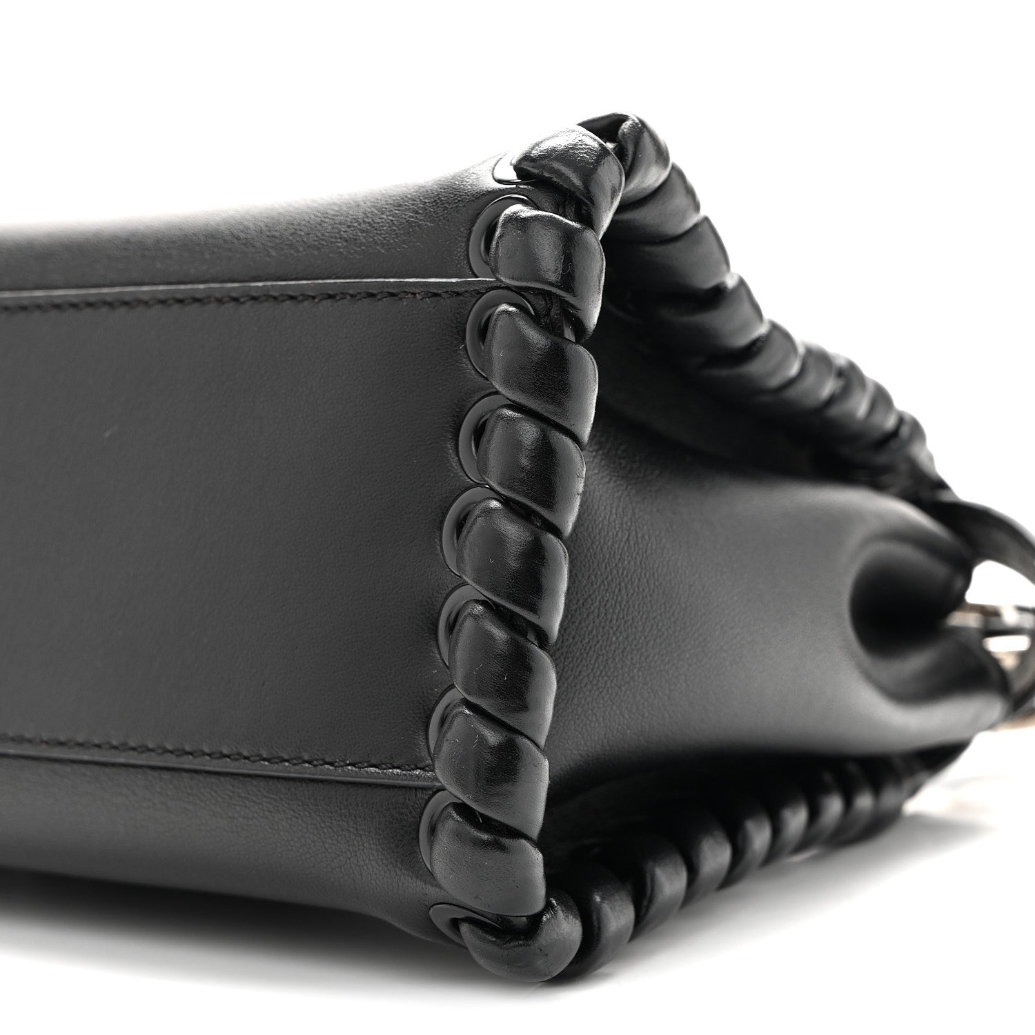 Nappa Lace Up Mini Peekaboo Iconic Satchel Black