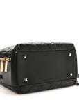 Lambskin Quilted Medium Trendy CC Bowling Bag Black